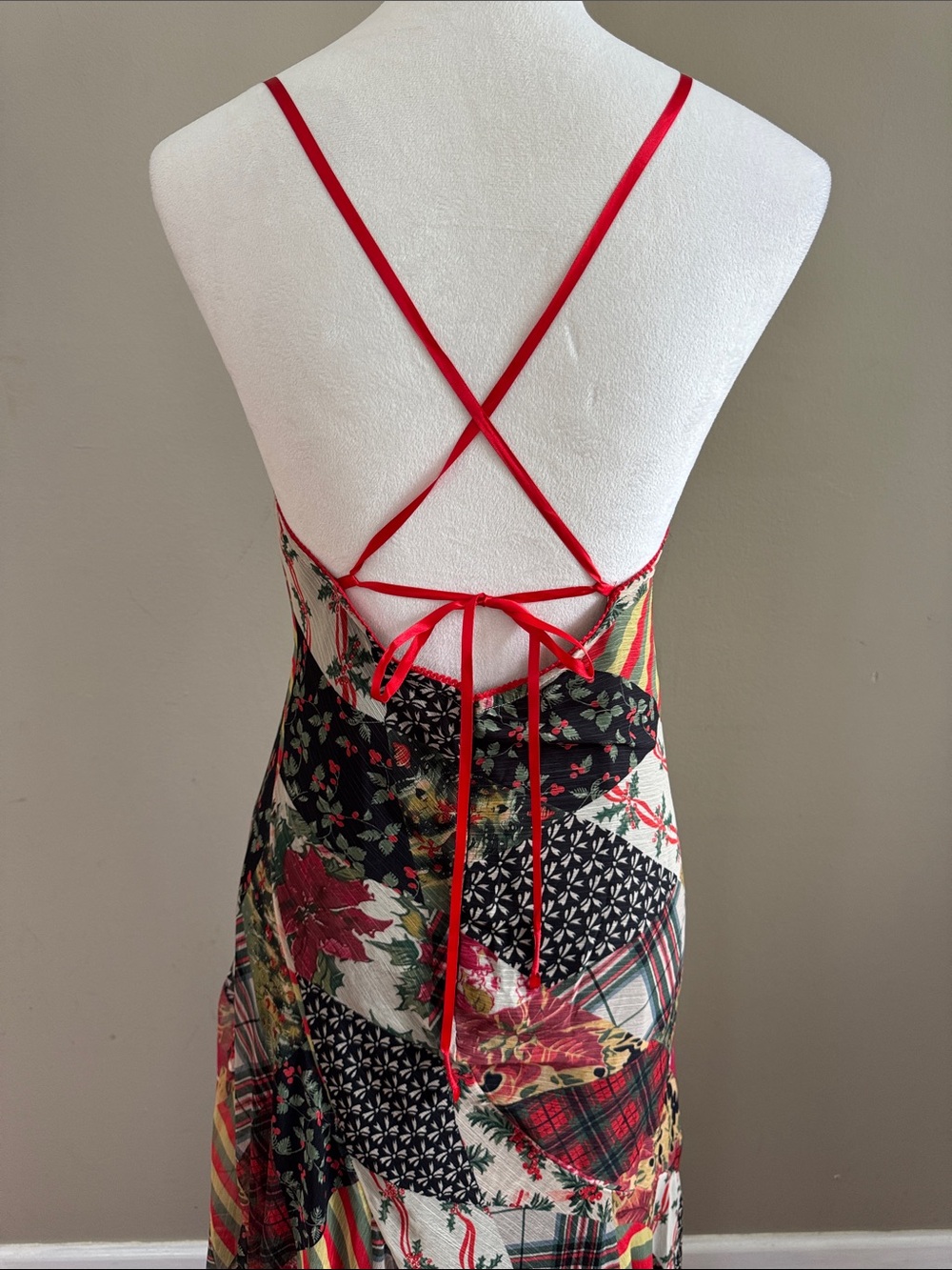 Free People Tis the Season Bohemian Patchwork Floral Slip Maxi Dress Size 4 & 6 - Picture 14 of 16